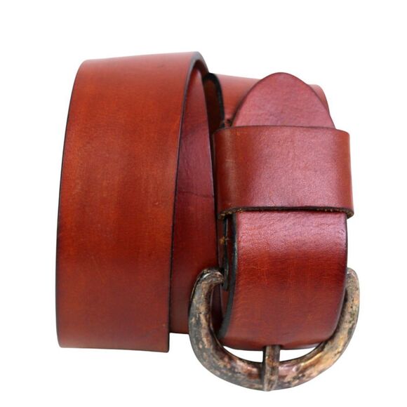 CLASSIC BROWN GENUINE LEATHER 1 1/2"Wd DRESS CASUAL WOMEN'S BELT Size S/M (57T - Picture 1 of 11